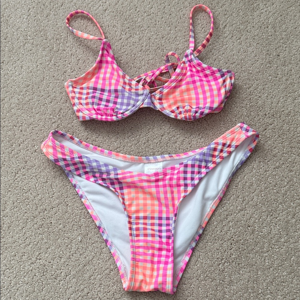 Xhilaration gingham neon bikini